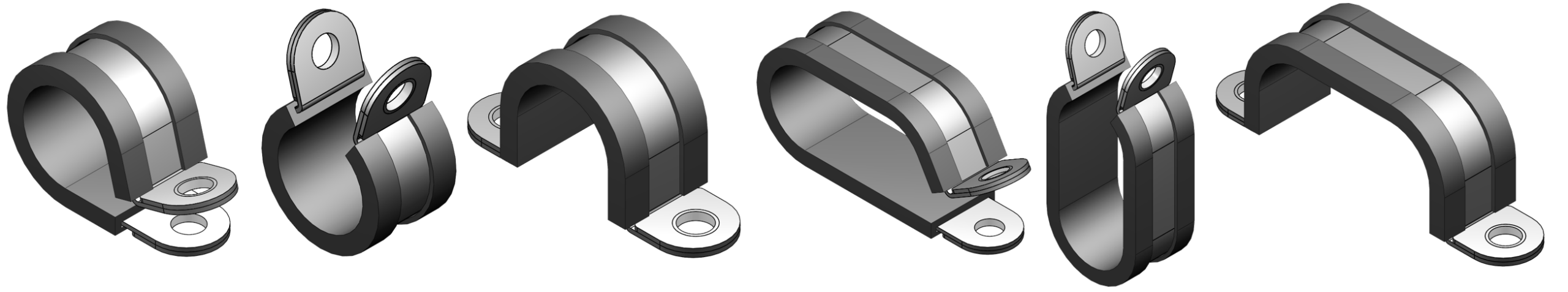 Halterungsschelle nach DIN 3016-1_Formen D1-F2